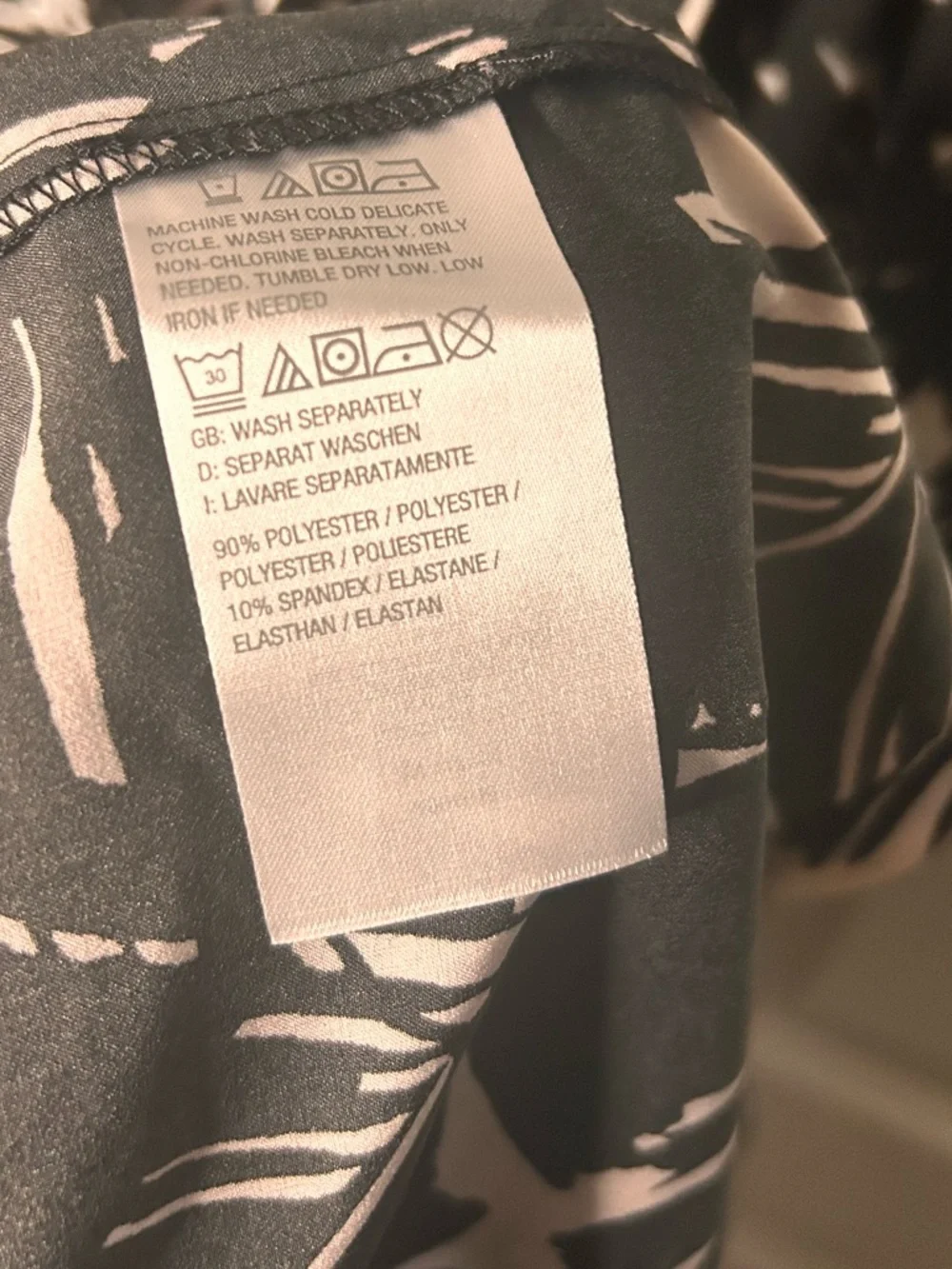 Belle Beach by‎ Kim Gravel Printed Tie Front Cover Up MP / LP Black White